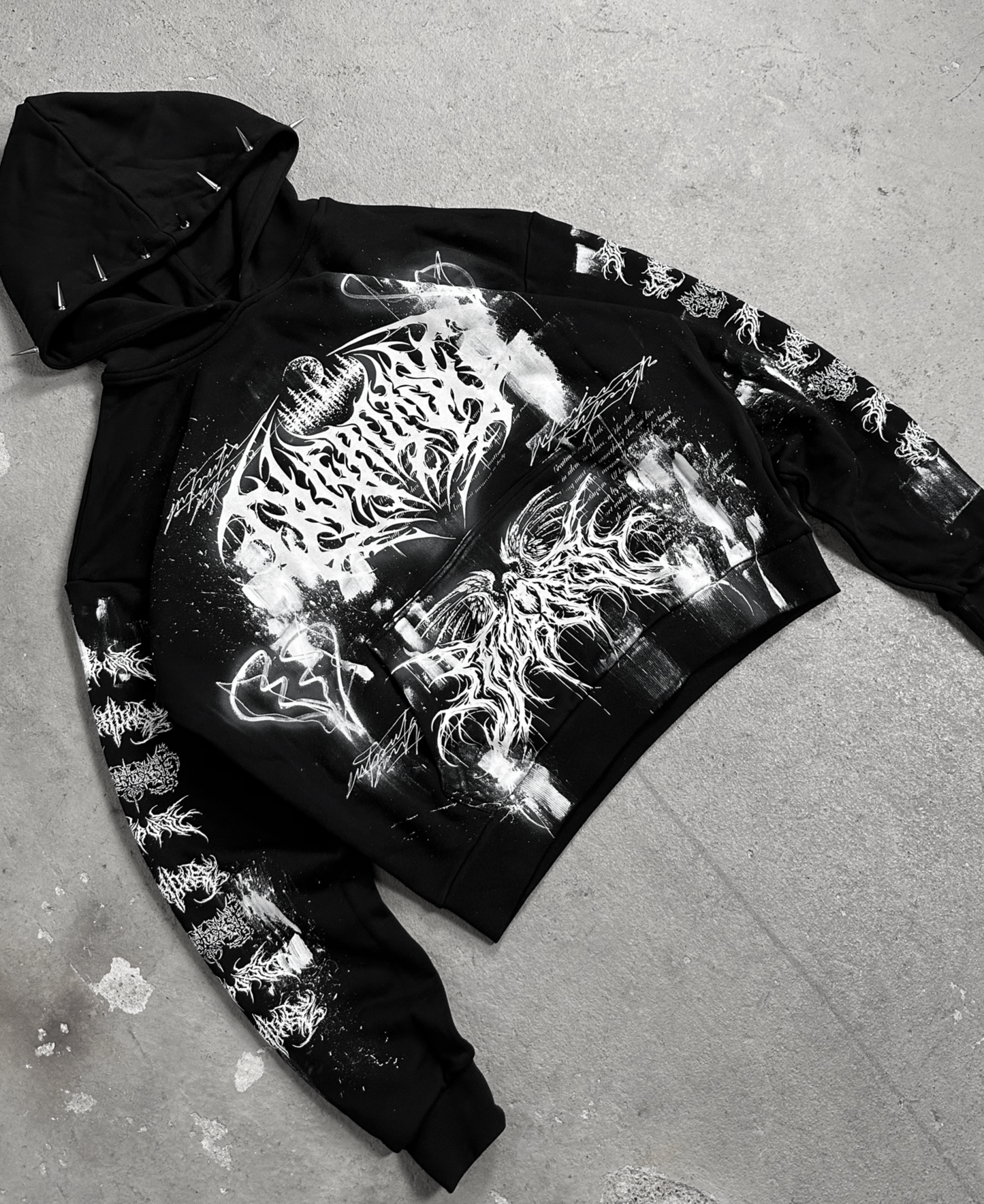 1of1 spiked OVERDXSE HOODIE size XL