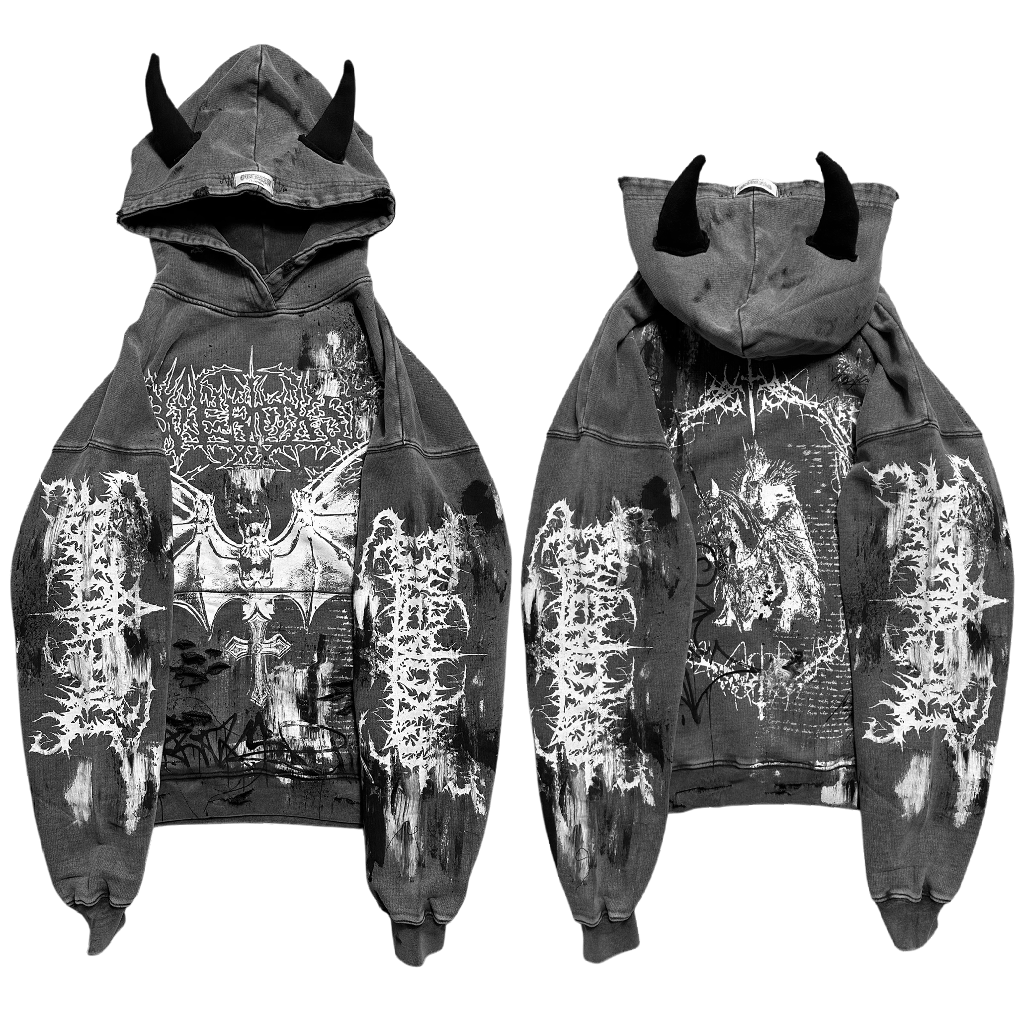 1of1 OVERDXSE DEMON HORN HOODIE size M