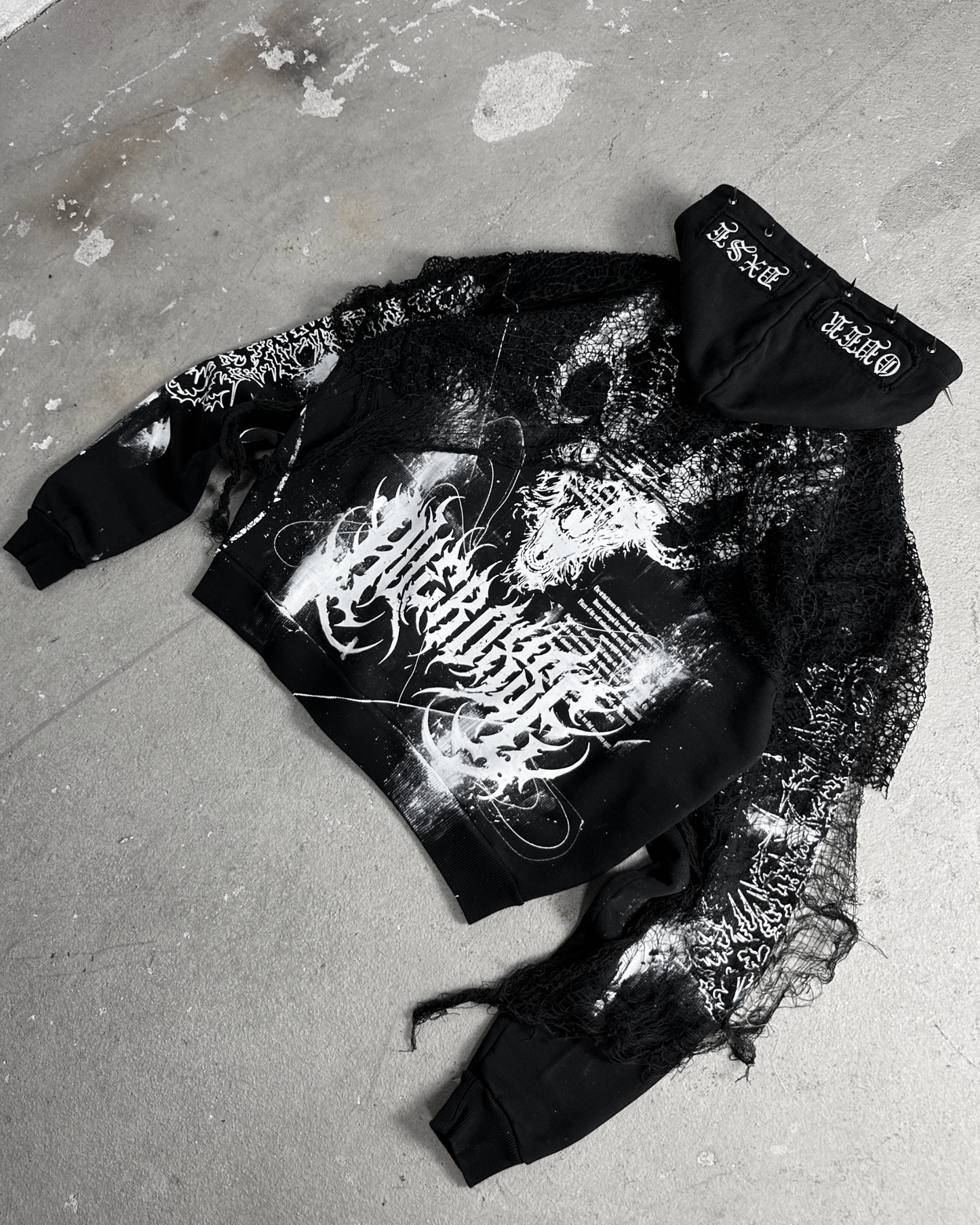 1of1 spiked OVERDXSE „PLAGUE“ HOODIE size XL