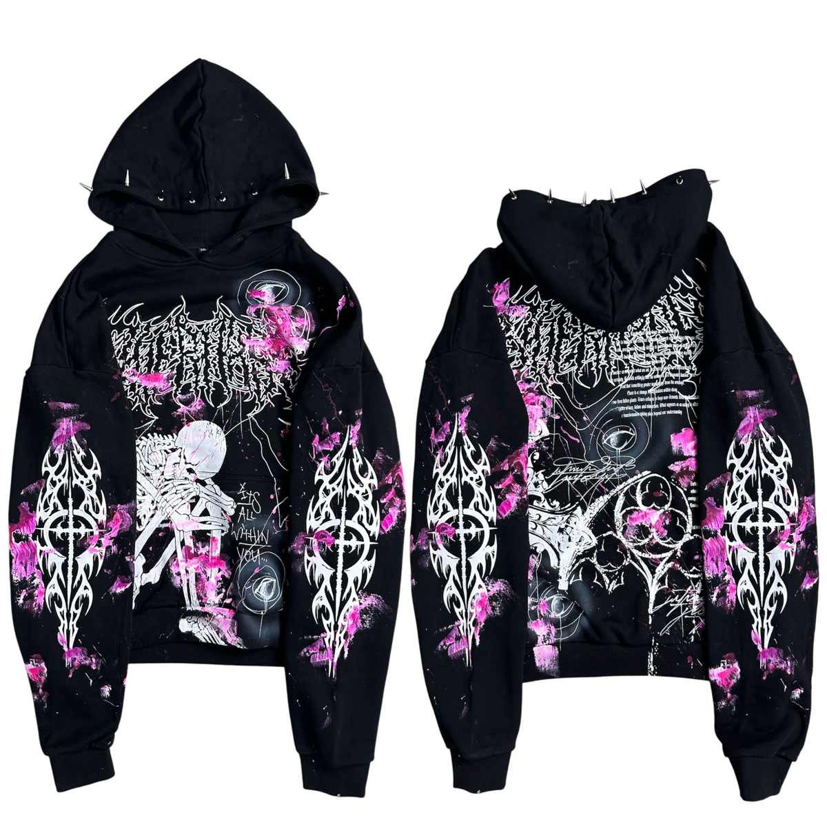 1of1 spiked OVERDXSE MAGNOLIA HOODIE size XXL