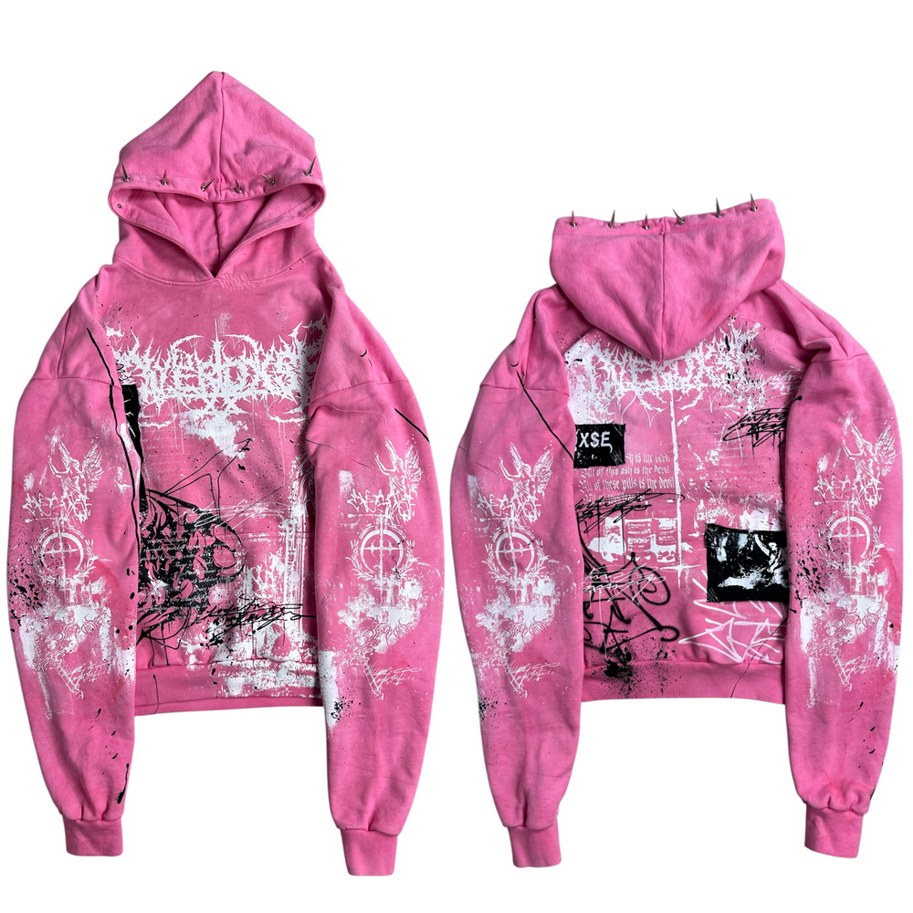 1of1 spiked OVERDXSE HOODIE size L