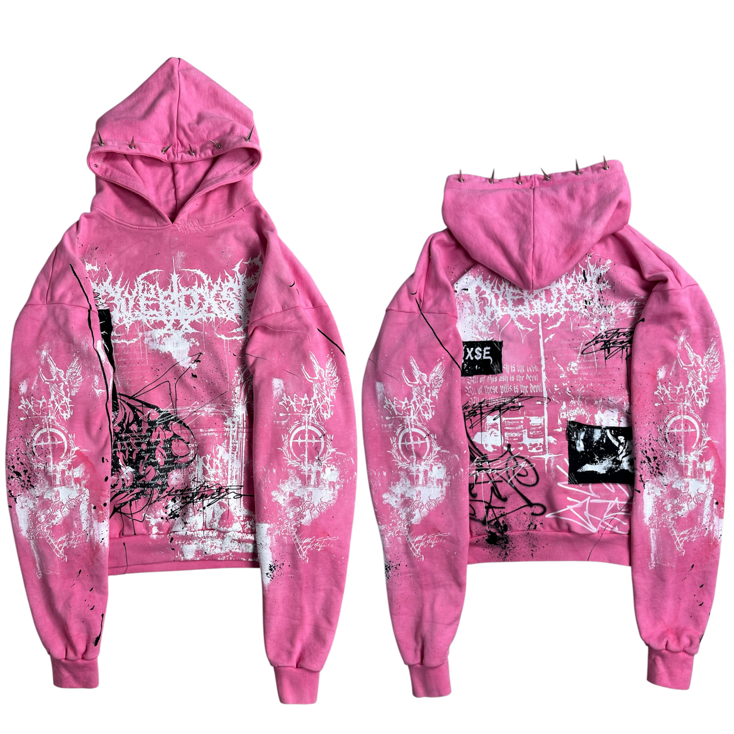 1of1 spiked OVERDXSE HOODIE size L