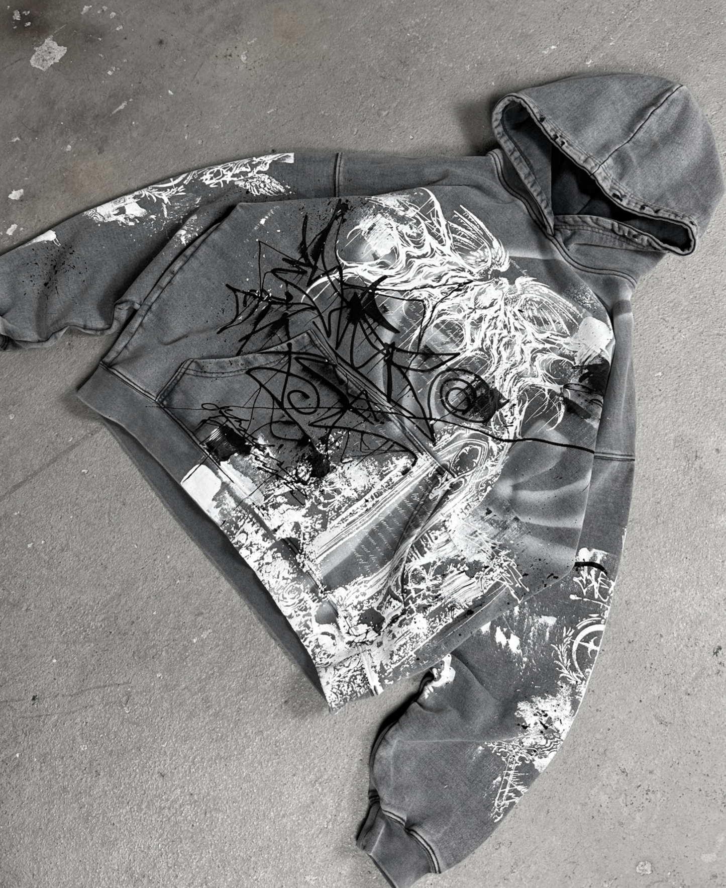 1of1 stone washed OVERDXSE HOODIE size M