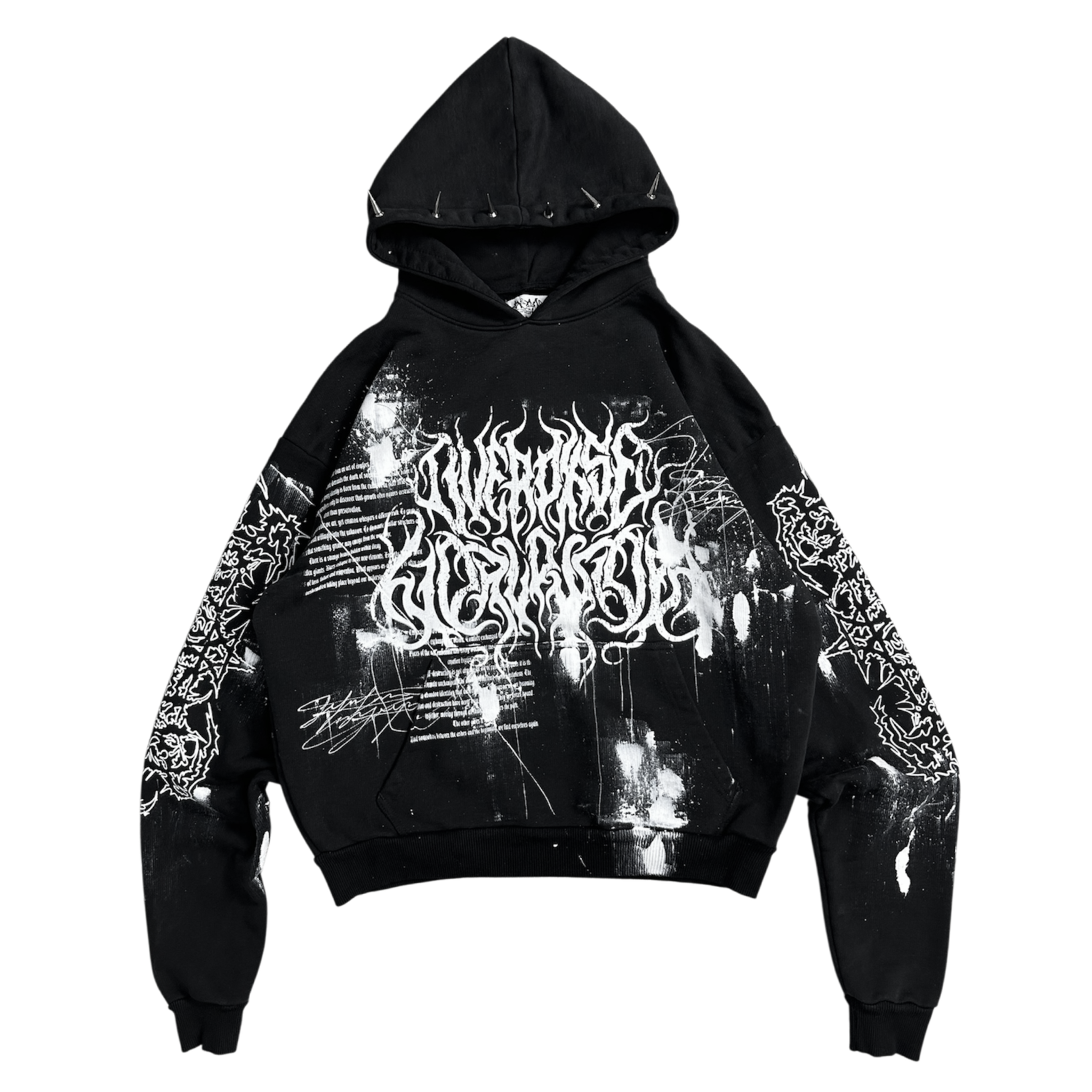 1of1 spiked OVERDXSE HOODIE size L