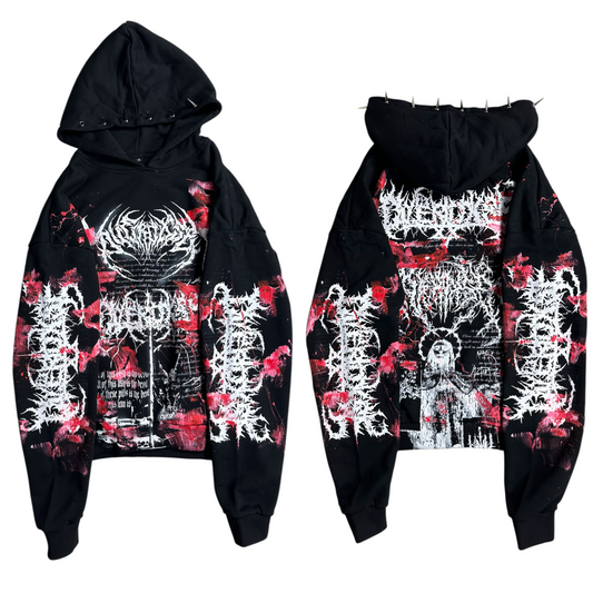 1of1 spiked BLOODY OVERDXSE HOODIE size XL