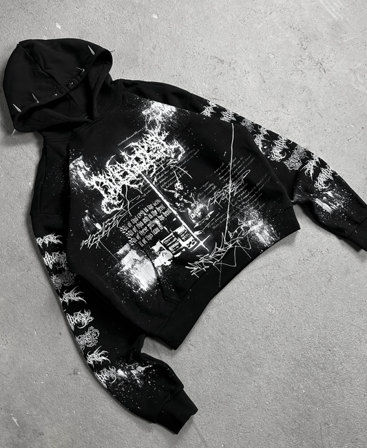 1of1 spiked OVERDXSE HOODIE size L