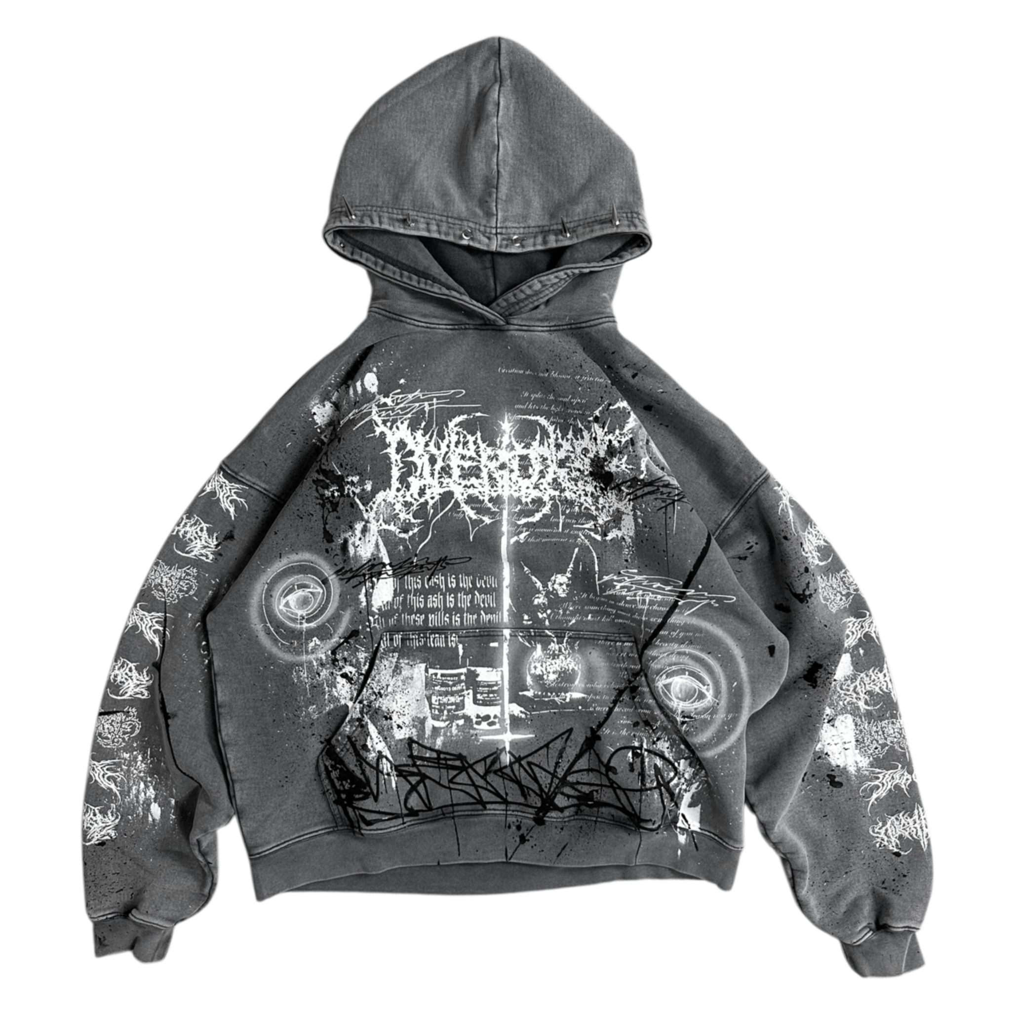 1of1 spiked OVERDXSE HOODIE size L