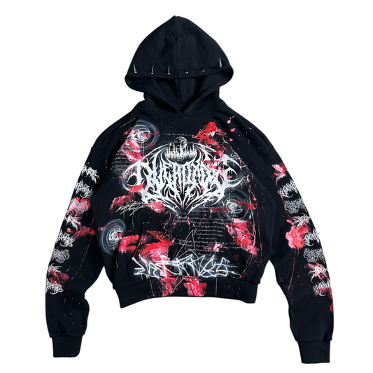 1of1 spiked BLOODY OVERDXSE HOODIE size S