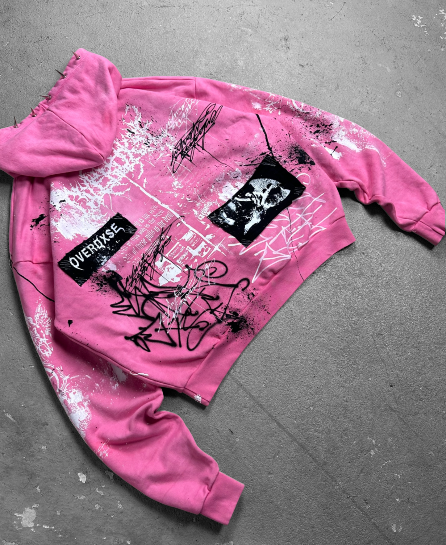 1of1 spiked OVERDXSE HOODIE size L