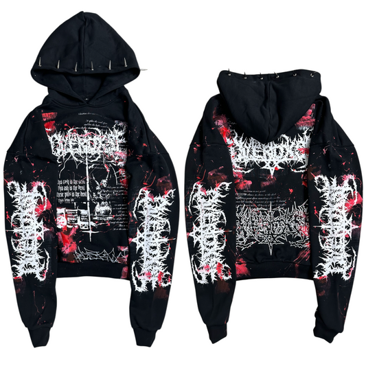 1of1 spiked BLOODY OVERDXSE HOODIE size M