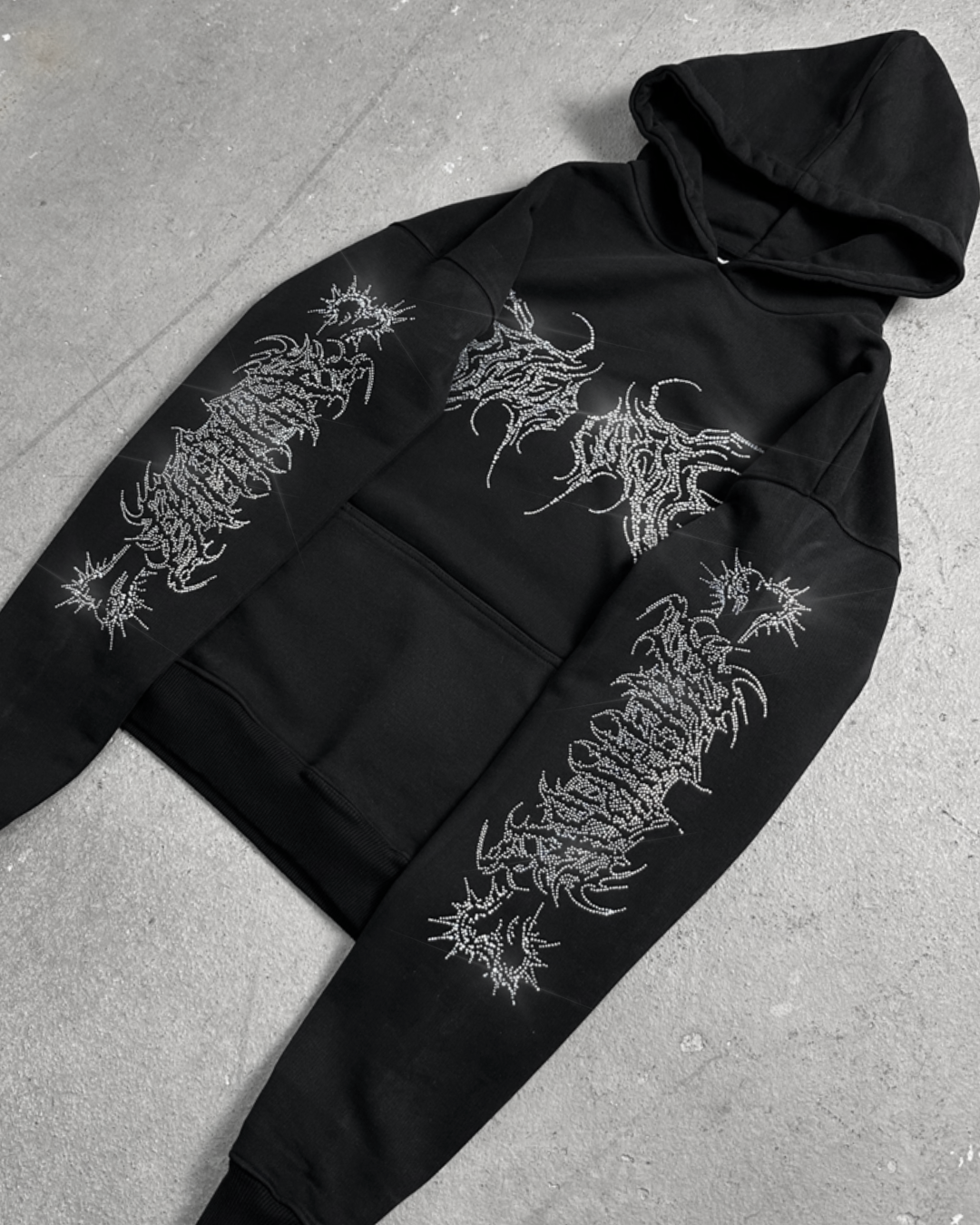OVERDXSE RHINESTONE „CORPSE“ HOODIE all sizes