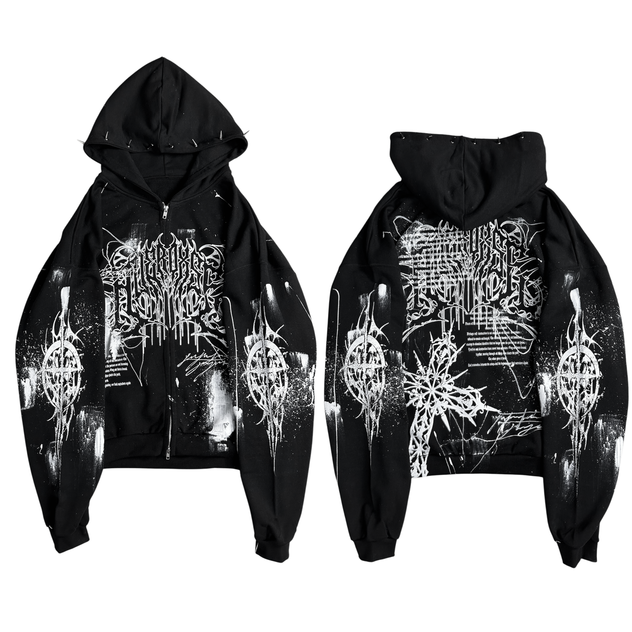 1of1 spiked OVERDXSE ZIPPER size XXL