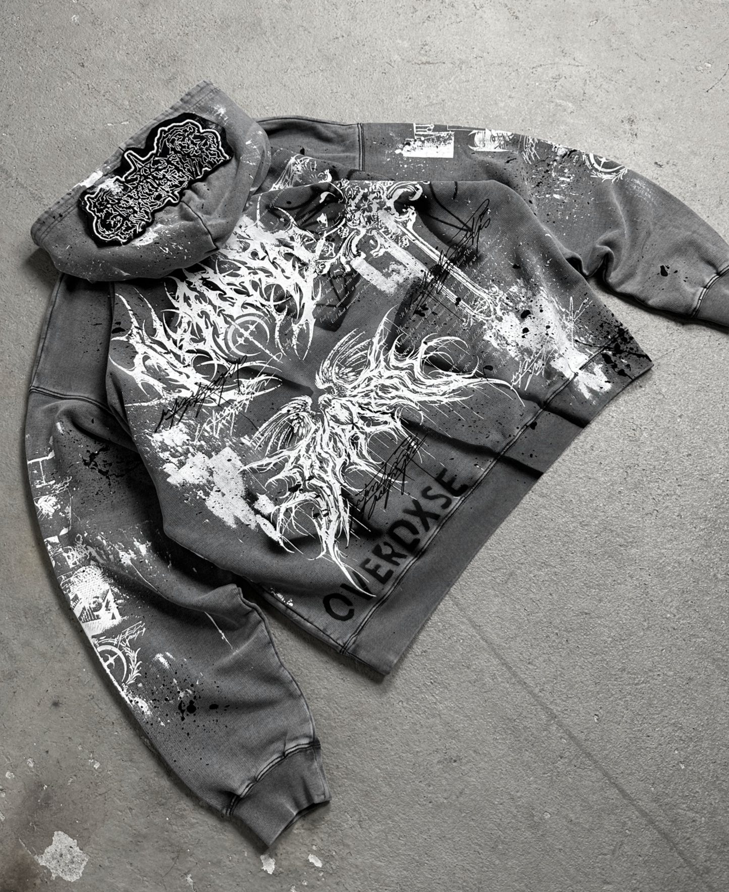 1of1 stone washed OVERDXSE HOODIE size XL