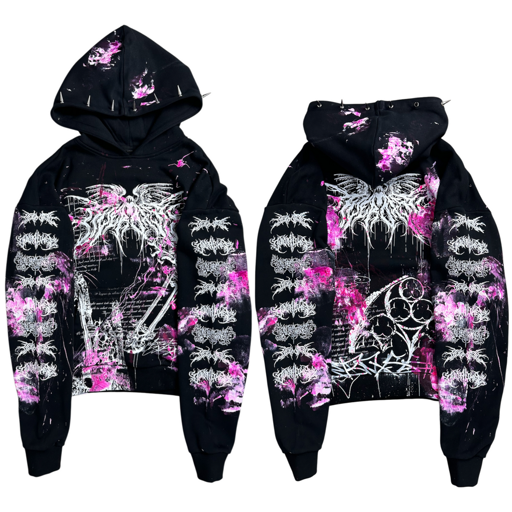 1of1 spiked OVERDXSE MAGNOLIA HOODIE size L