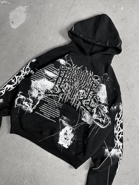 1of1 spiked OVERDXSE HOODIE size L