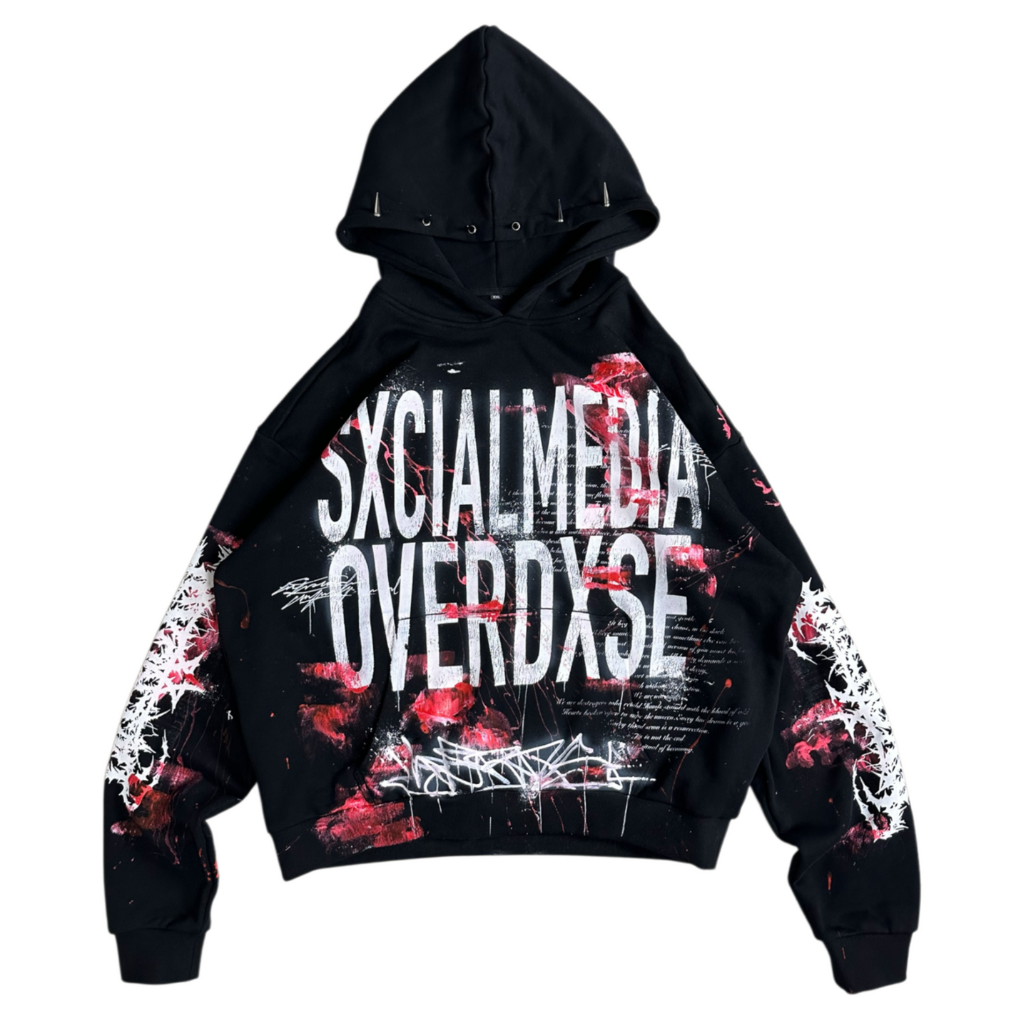 1of1 spiked BLOODY OVERDXSE HOODIE size XXL