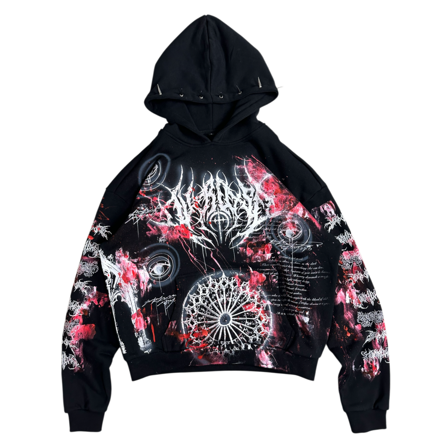 1of1 spiked BLOODY OVERDXSE HOODIE size XL