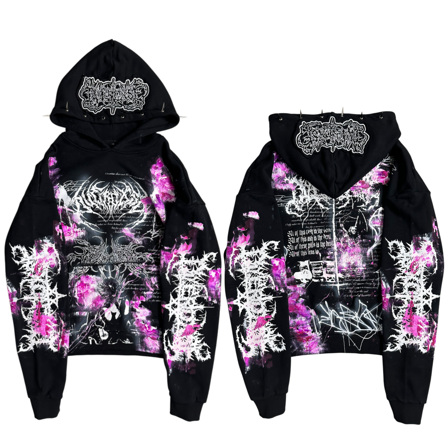 1of1 spiked OVERDXSE MAGNOLIA HOODIE size XL