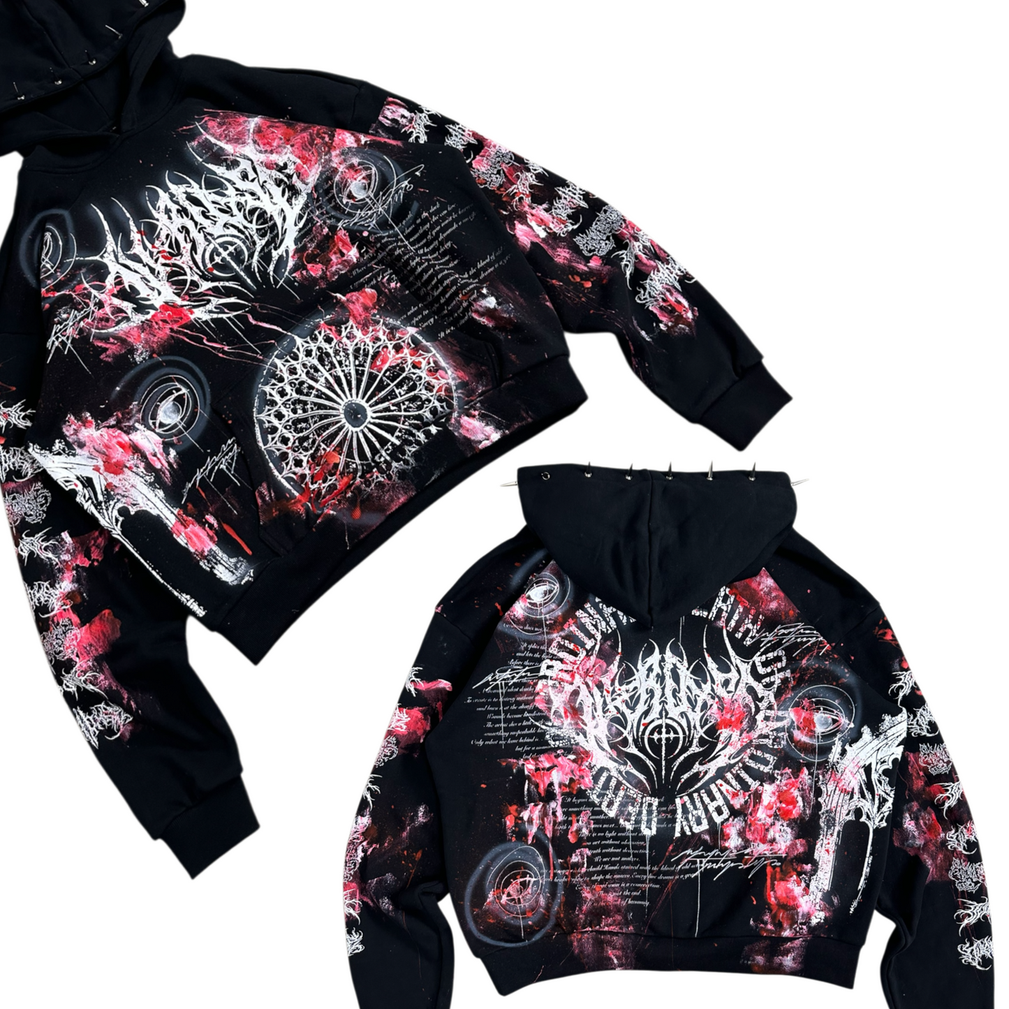 1of1 spiked BLOODY OVERDXSE HOODIE size XL