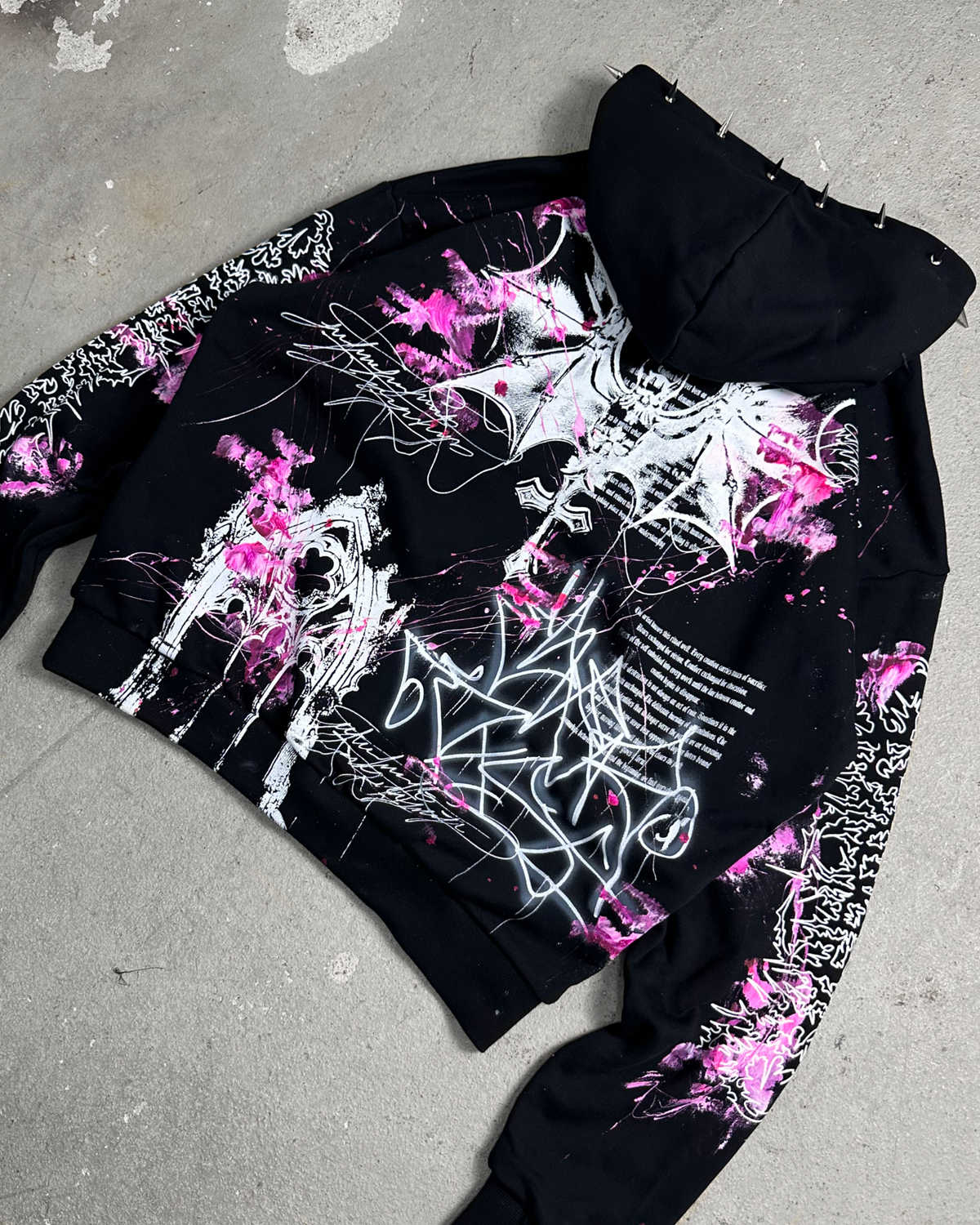 1of1 spiked OVERDXSE MAGNOLIA HOODIE size XL
