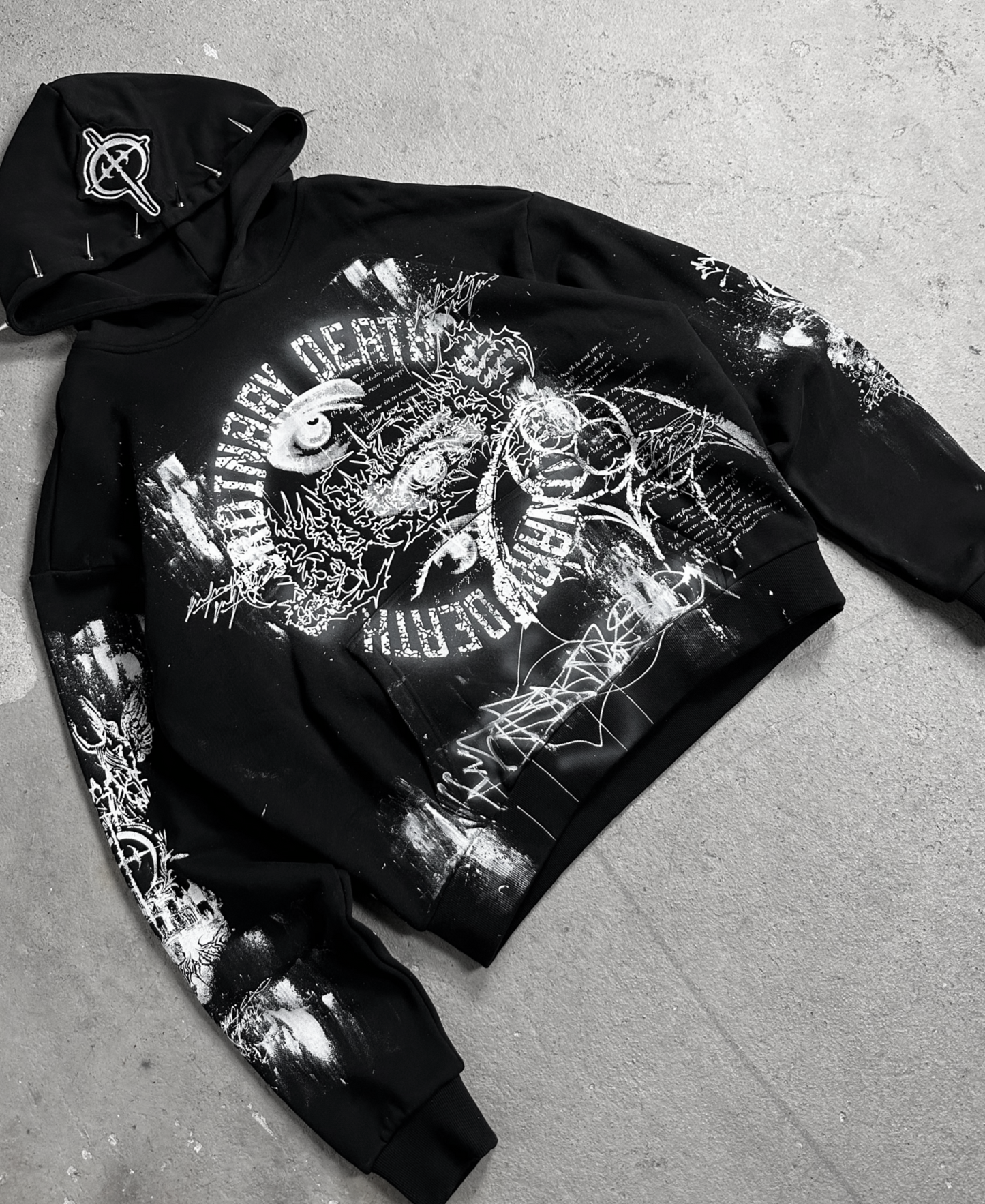1of1 spiked OVERDXSE HOODIE size XL