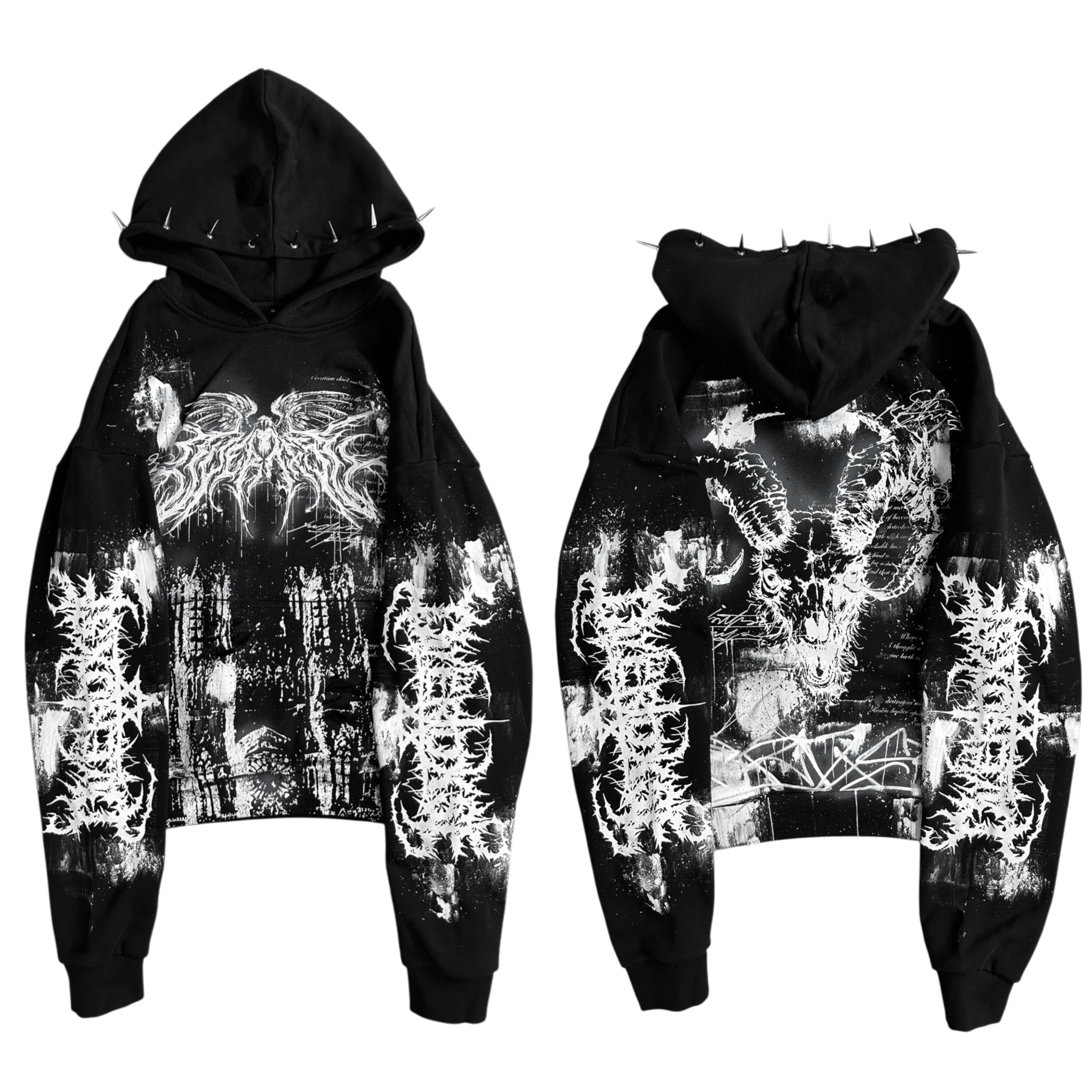 1of1 spiked OVERDXSE HOODIE size XL