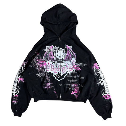 1of1 OVERDXSE DEMON KITTY ZIPPER size XL
