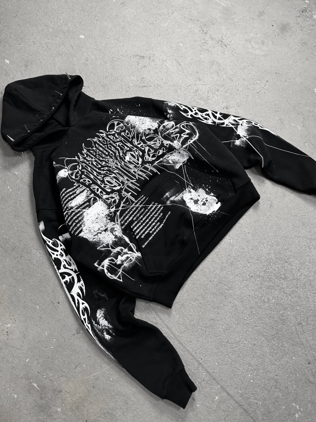 1of1 spiked OVERDXSE HOODIE size L