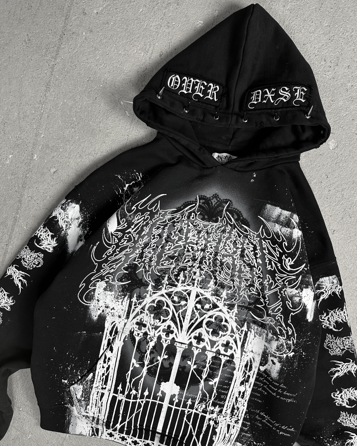 1of1 spiked OVERDXSE HOODIE size L