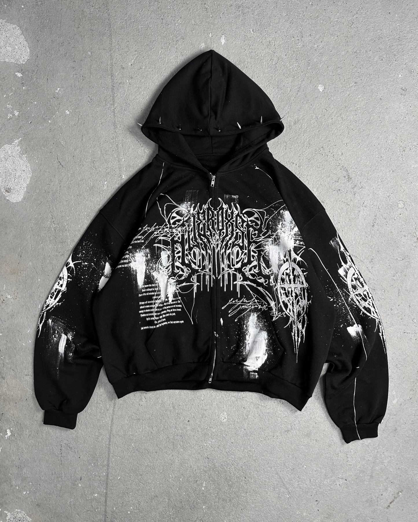 1of1 spiked OVERDXSE ZIPPER size XXL