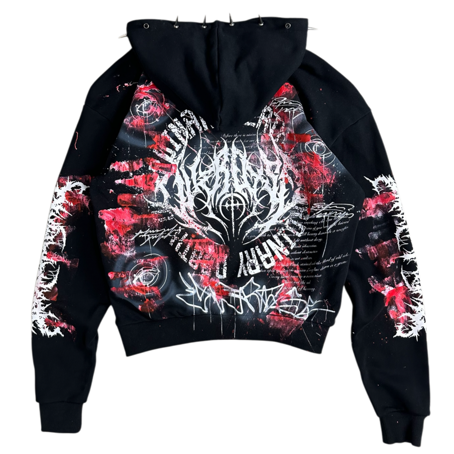 1of1 spiked BLOODY OVERDXSE HOODIE size S