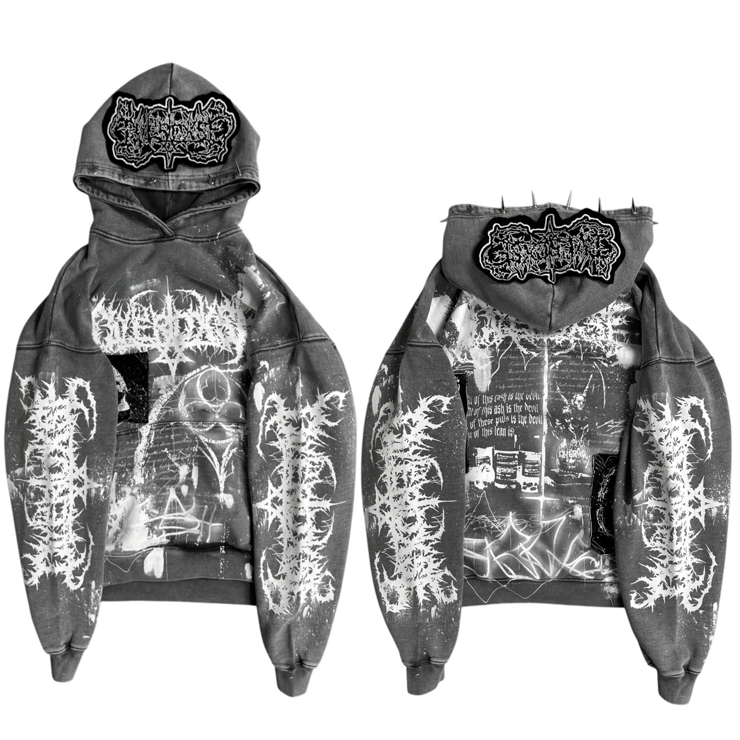 1of1 spiked OVERDXSE HOODIE size M