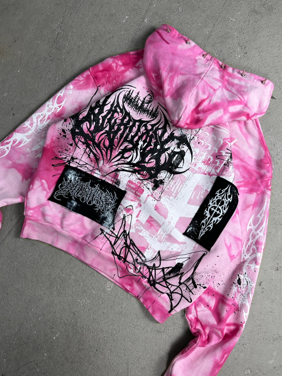 1of1 spiked OVERDXSE HOODIE size S
