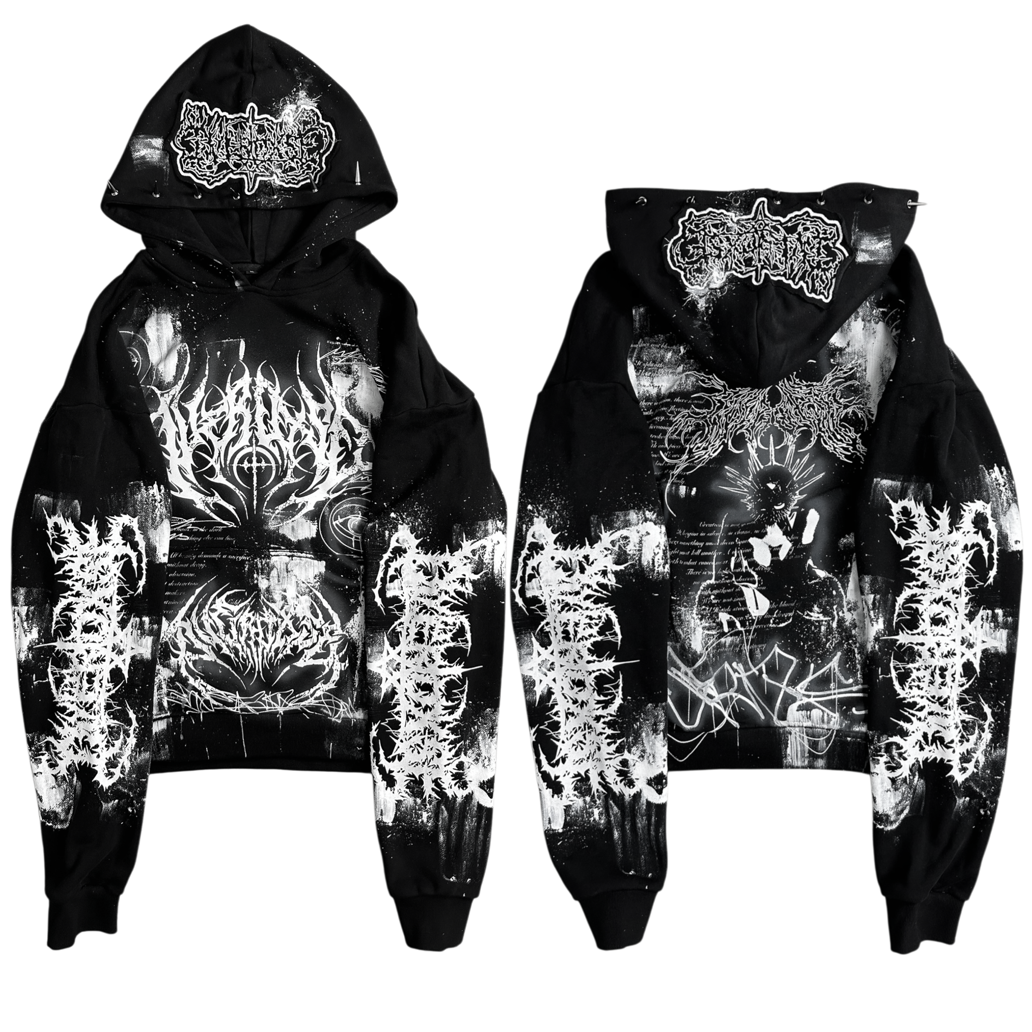 1of1 spiked OVERDXSE HOODIE size XL