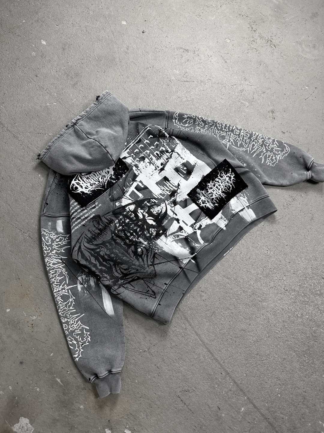 1of1 stone washed OVERDXSE HOODIE size S