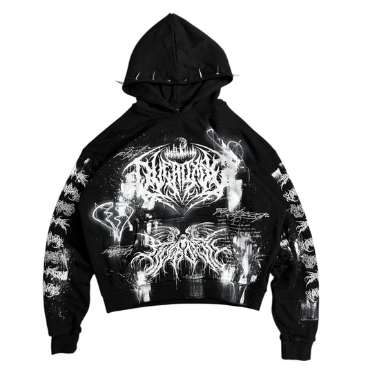 1of1 spiked OVERDXSE HOODIE size XL