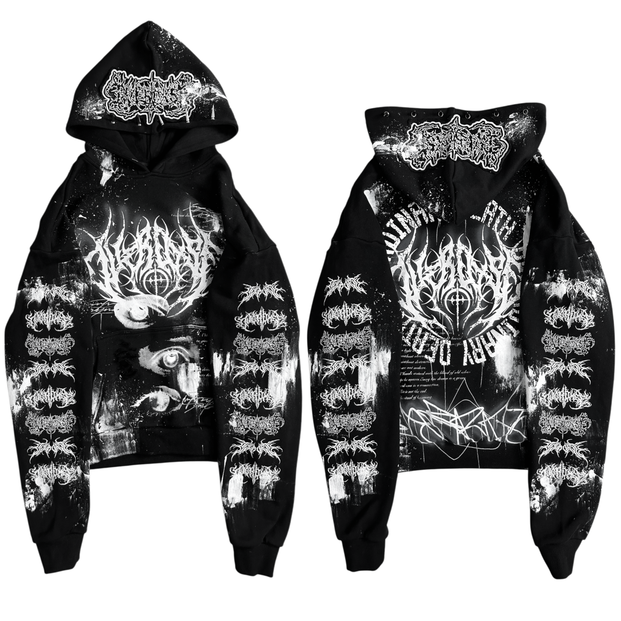 1of1 spiked OVERDXSE HOODIE size XL