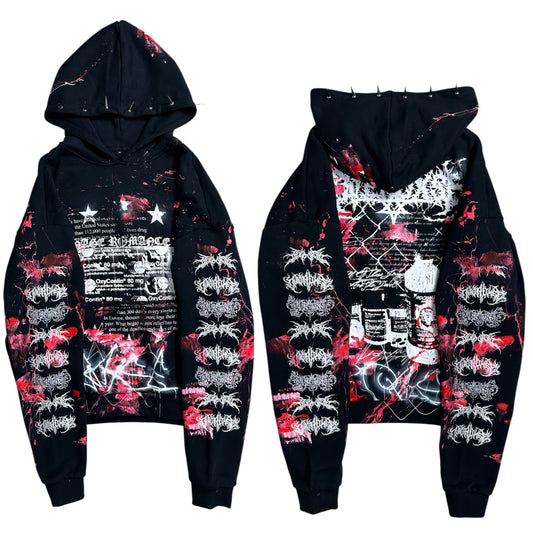 1of1 spiked BLOODY OVERDXSE HOODIE size XL