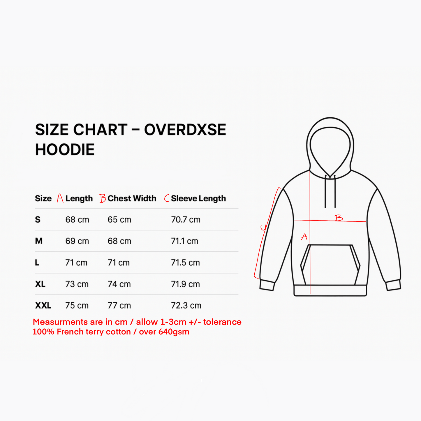 OVERDXSE CORE HOODIE (640gsm) all sizes