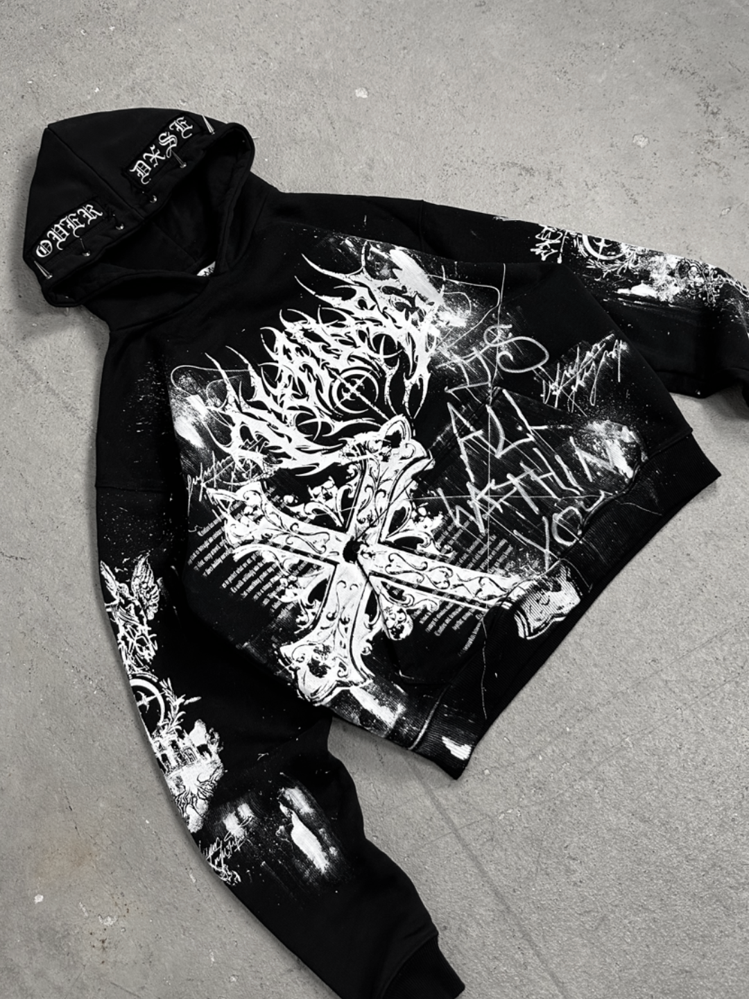 1of1 spiked OVERDXSE HOODIE size L
