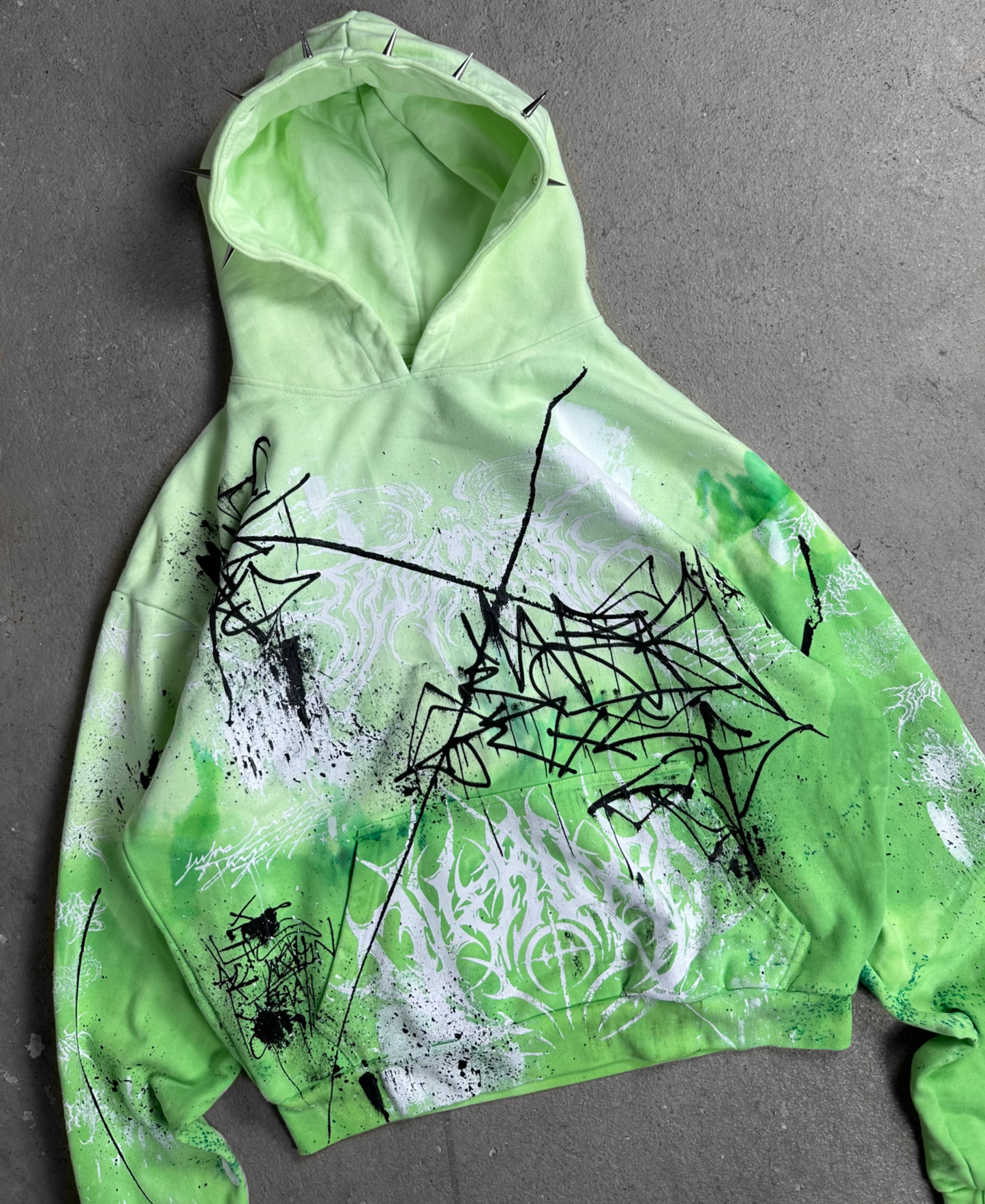 1of1 spiked OVERDXSE HOODIE size M