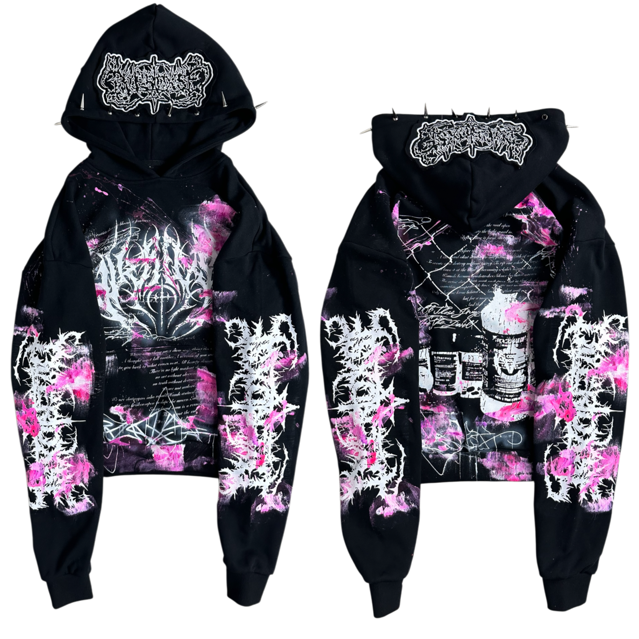 1of1 spiked OVERDXSE MAGNOLIA HOODIE size S