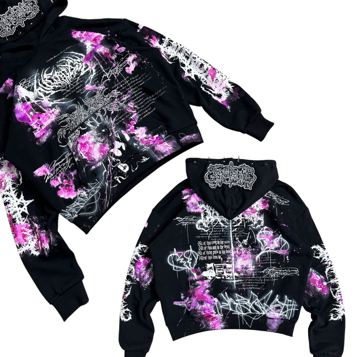 1of1 spiked OVERDXSE MAGNOLIA HOODIE size XL