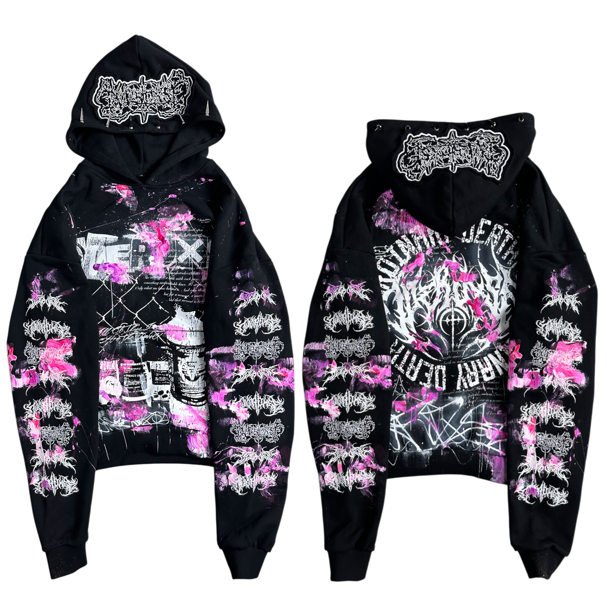 1of1 spiked OVERDXSE MAGNOLIA HOODIE size M
