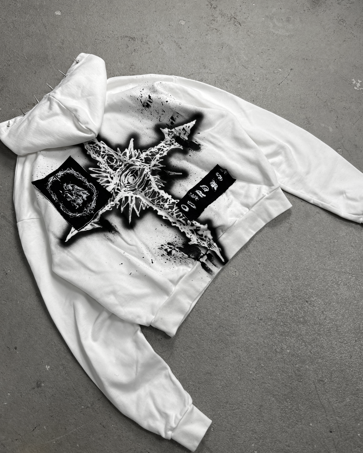 1of1 spiked OVERDXSE „ASCENT“ HOODIE size M