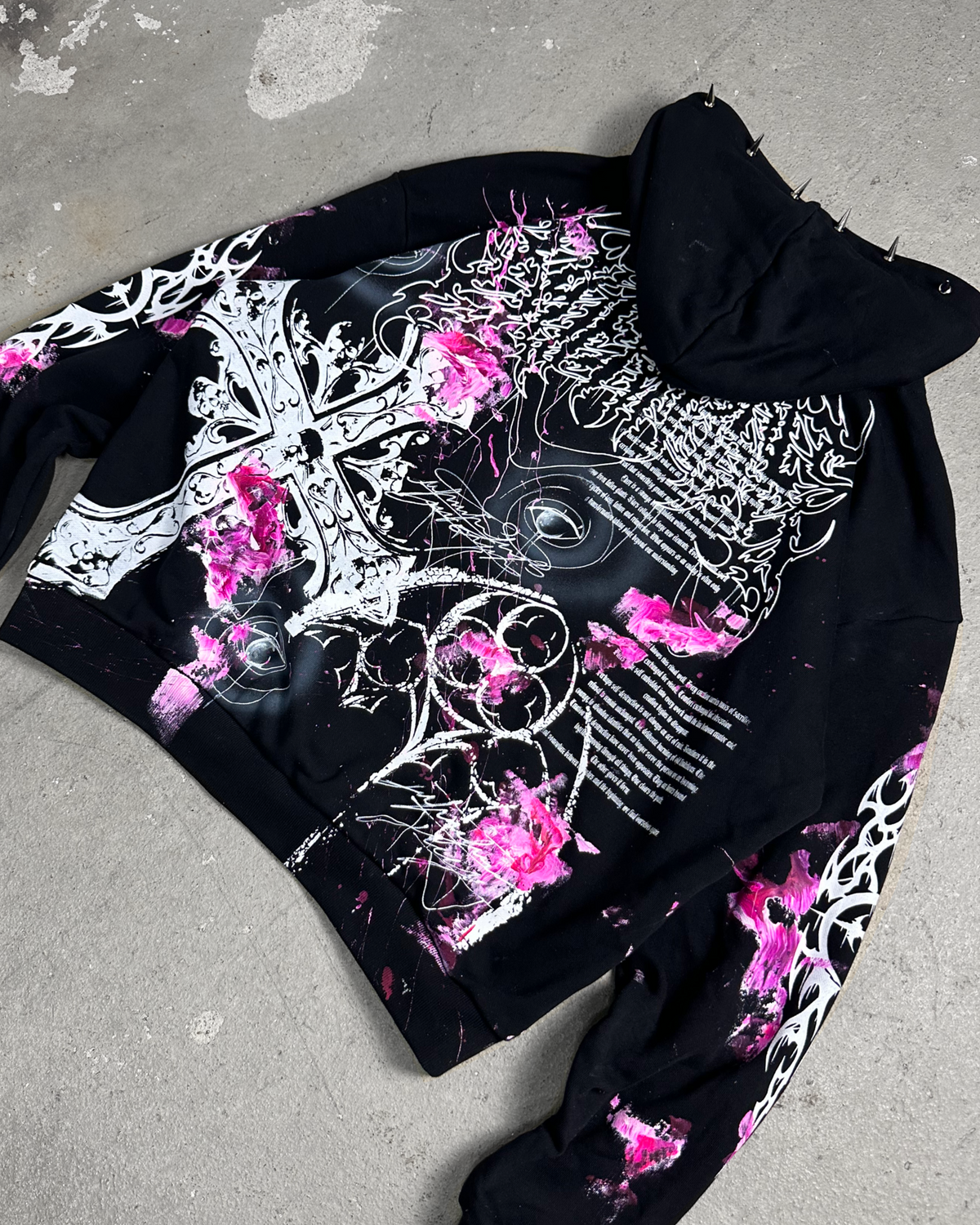 1of1 spiked OVERDXSE MAGNOLIA HOODIE size XXL