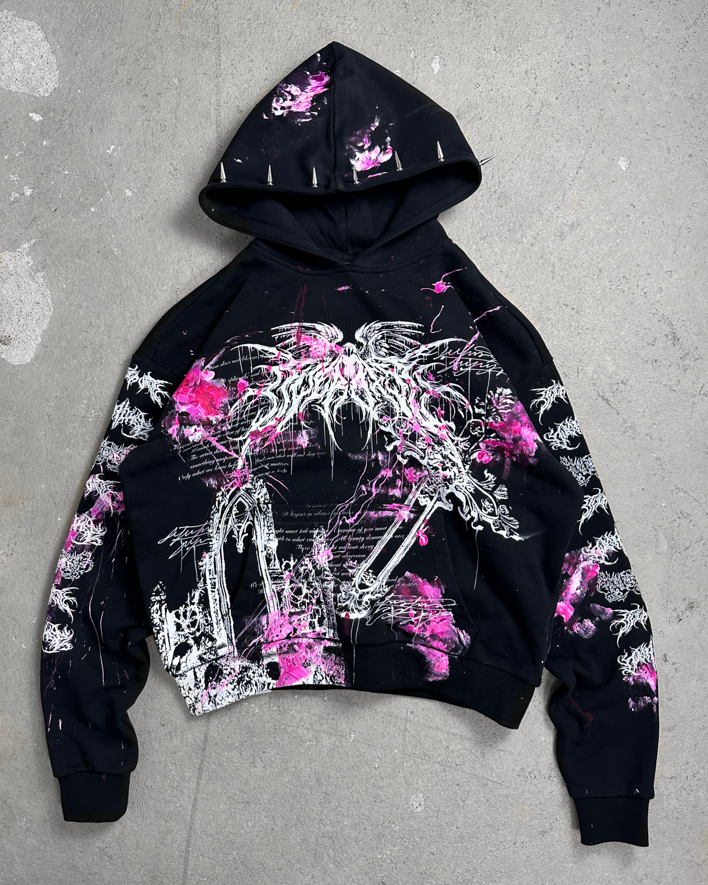 1of1 spiked OVERDXSE MAGNOLIA HOODIE size L
