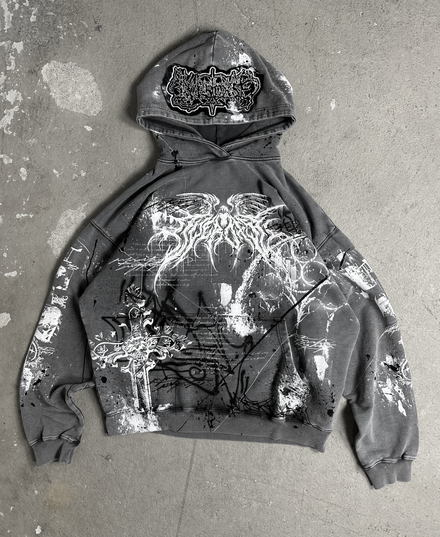 1of1 stone washed OVERDXSE HOODIE size XL