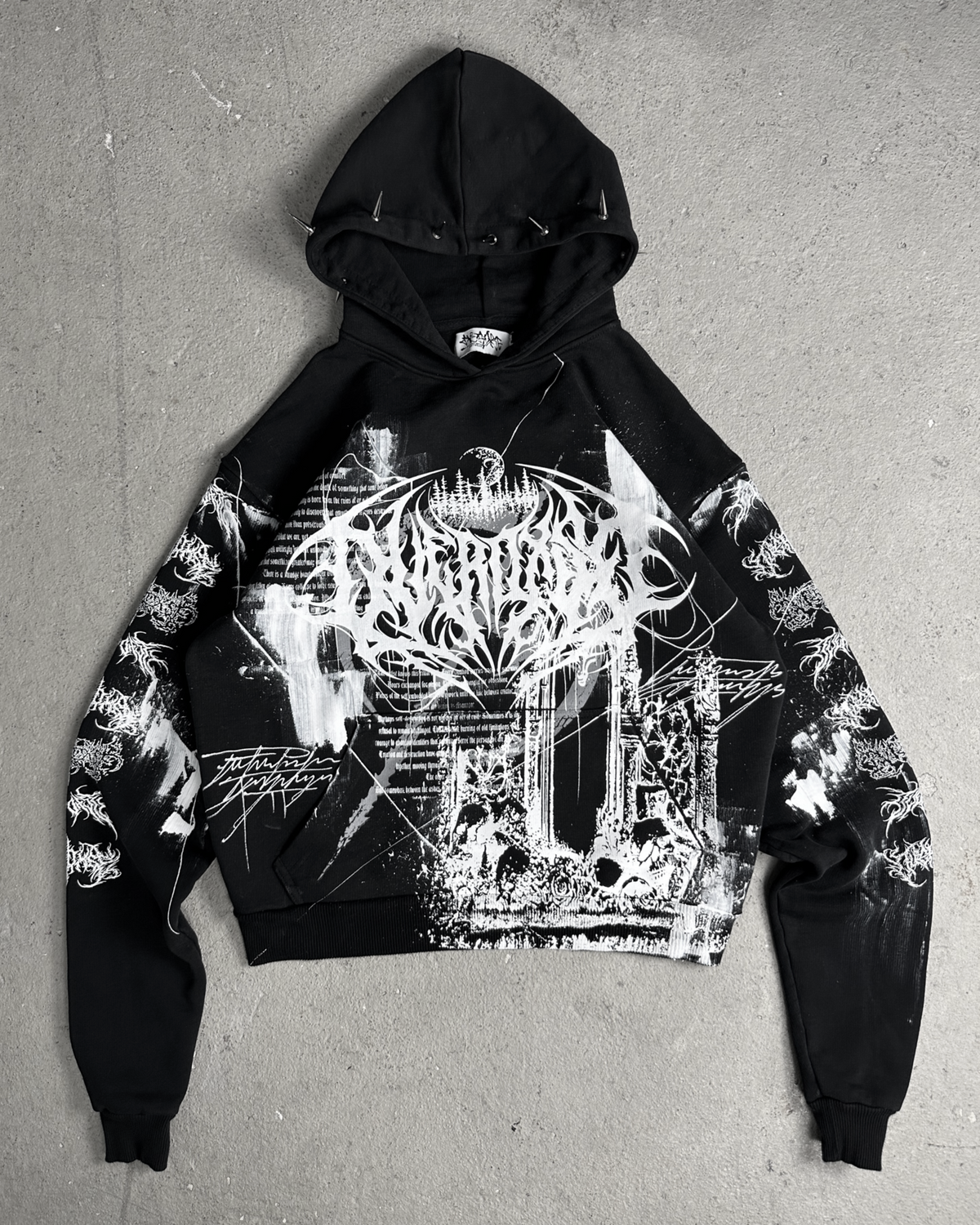 1of1 spiked OVERDXSE HOODIE size S