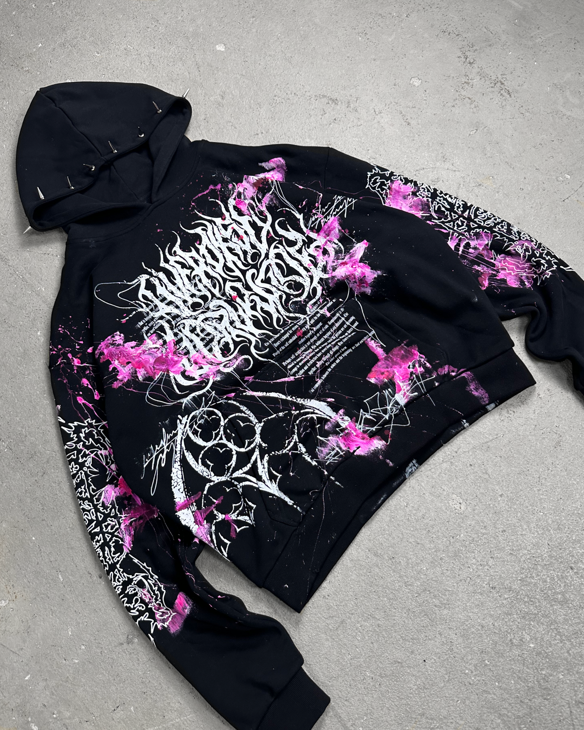 1of1 spiked OVERDXSE MAGNOLIA HOODIE size XL